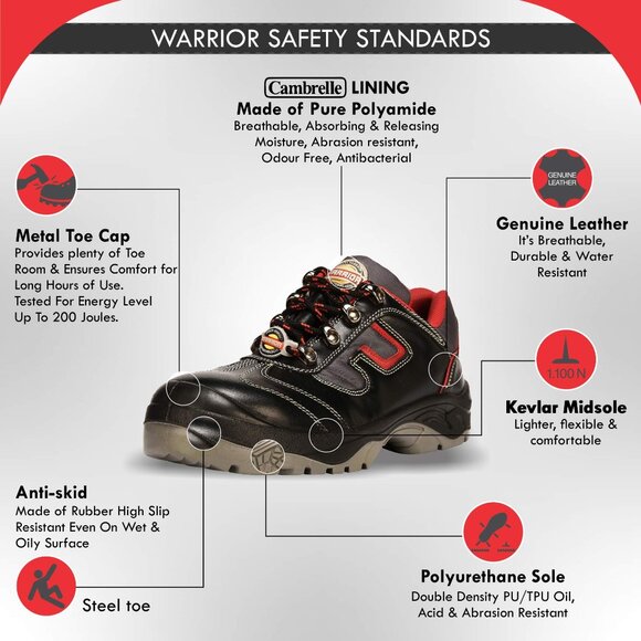 LIBERTYZENO Men Work Shoes Genuine Leather Construction Puncture Proof Steel Toe - Picture 2 of 6